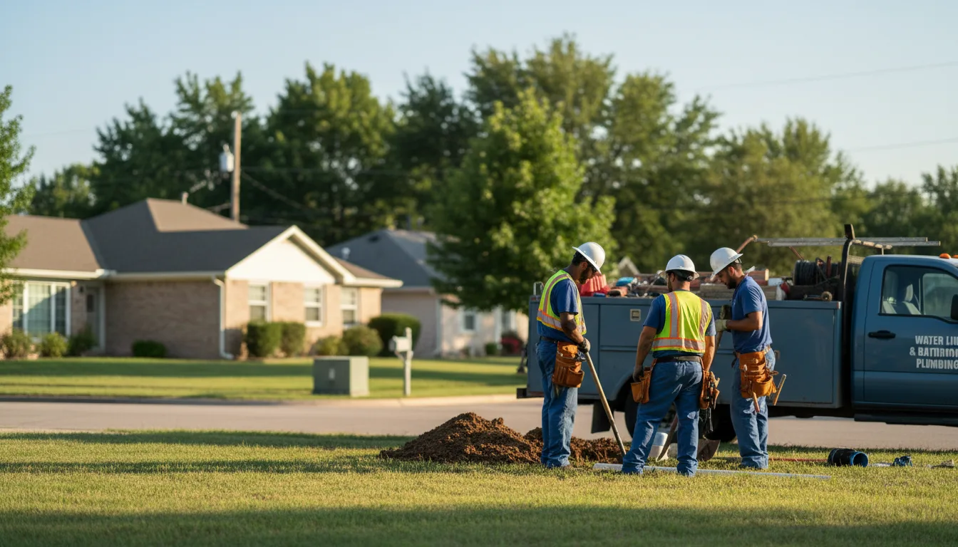 Residential water line and bathroom plumbing service in Soldier, KS
